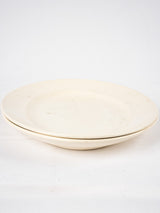 Pair of antique French Digoin earthenware platters - cream 16¼"