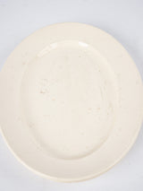 Pair of antique French Digoin earthenware platters - cream 16¼"