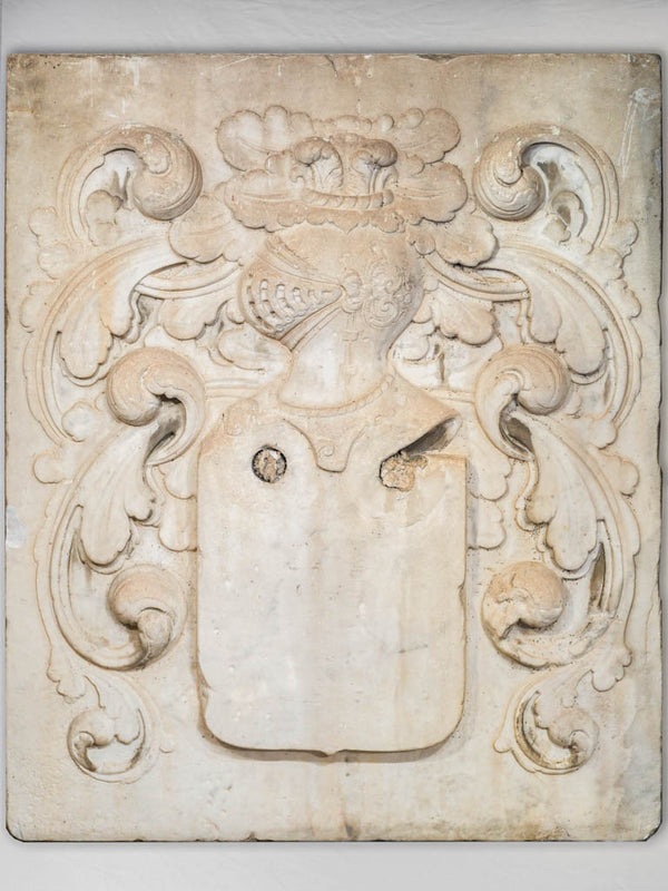 Rare 17th Century Carved Marble Coat of Arms