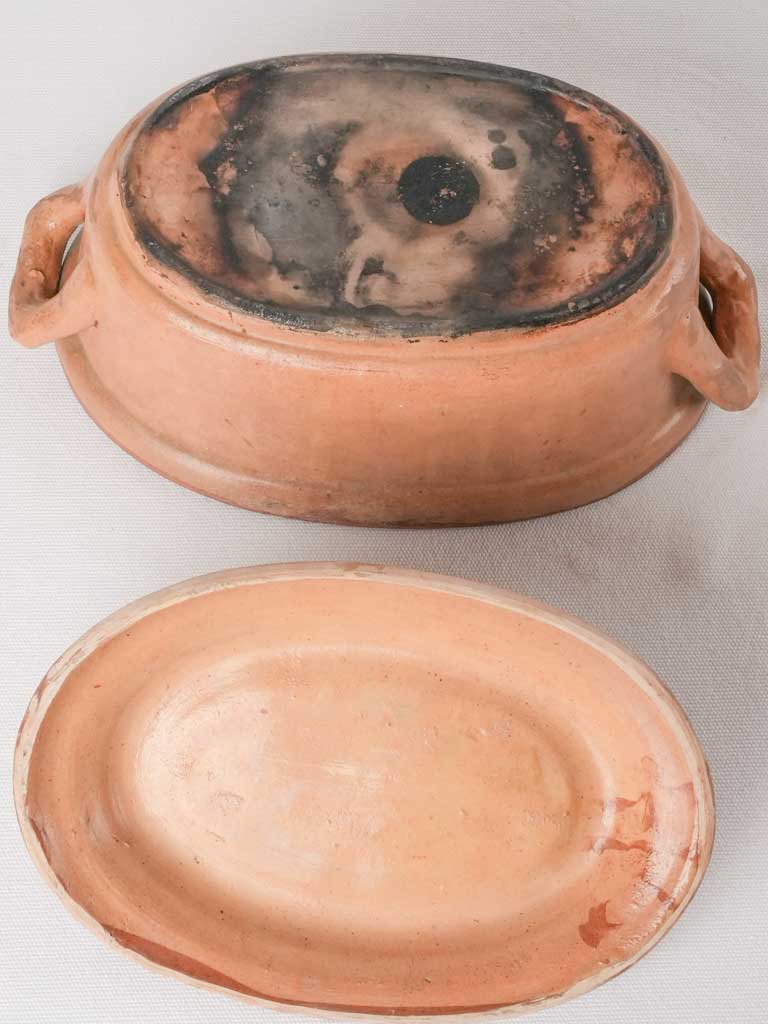 RESERVED CS 19th century Provencal tureen - terracotta 13"