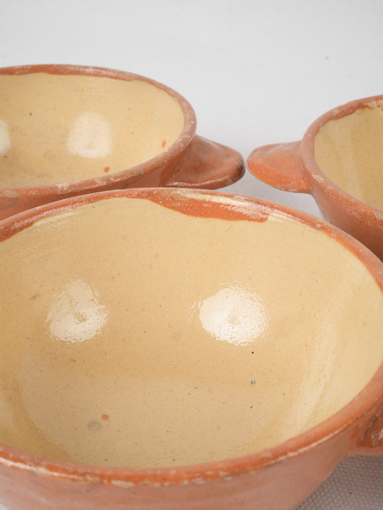 Charming dual-toned antique stoneware bowls