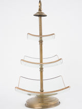 Vintage 3 tier platter - glass & brass 17¾"