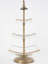 Vintage 3 tier platter - glass & brass 17¾"