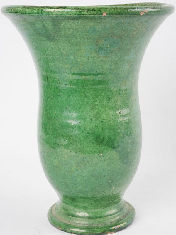 Antique French terracotta vase emerald