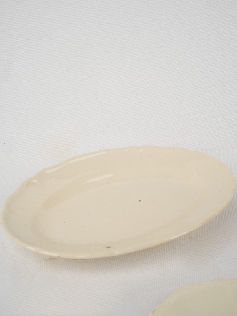 Authentic earthenware Sarreguemines saucers