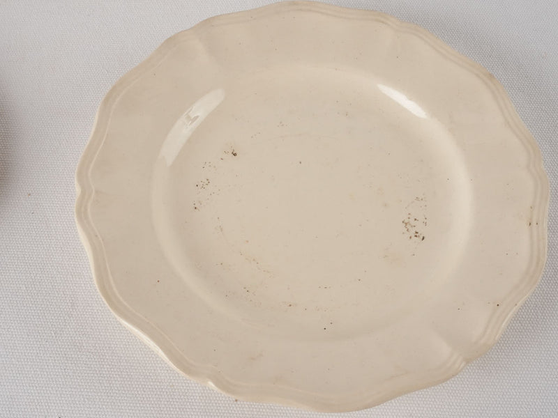 Antique Sarreguemines  tureen & plates - creamware 10 pieces