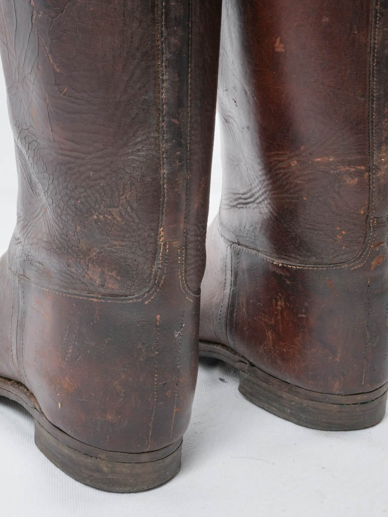 Genuine vintage men's French leather boots
