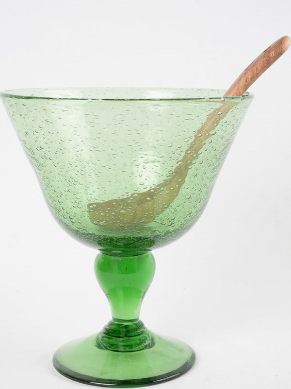 Vintage Biot glass stemmed bowl 11"