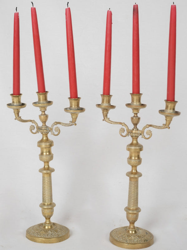Exquisite bronze Restoration candelabras