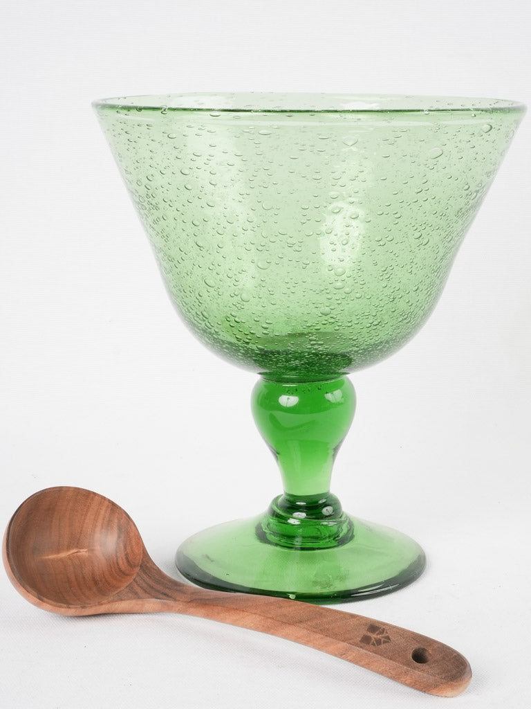 Vintage Biot glass stemmed bowl 11"