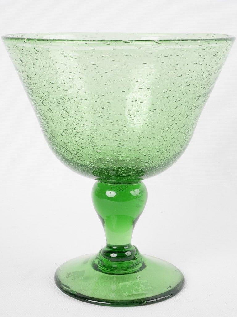 Vintage Biot glass stemmed bowl 11"