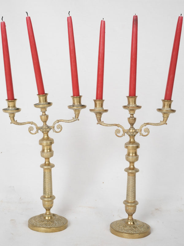 Vintage-style bronze candelabra pair