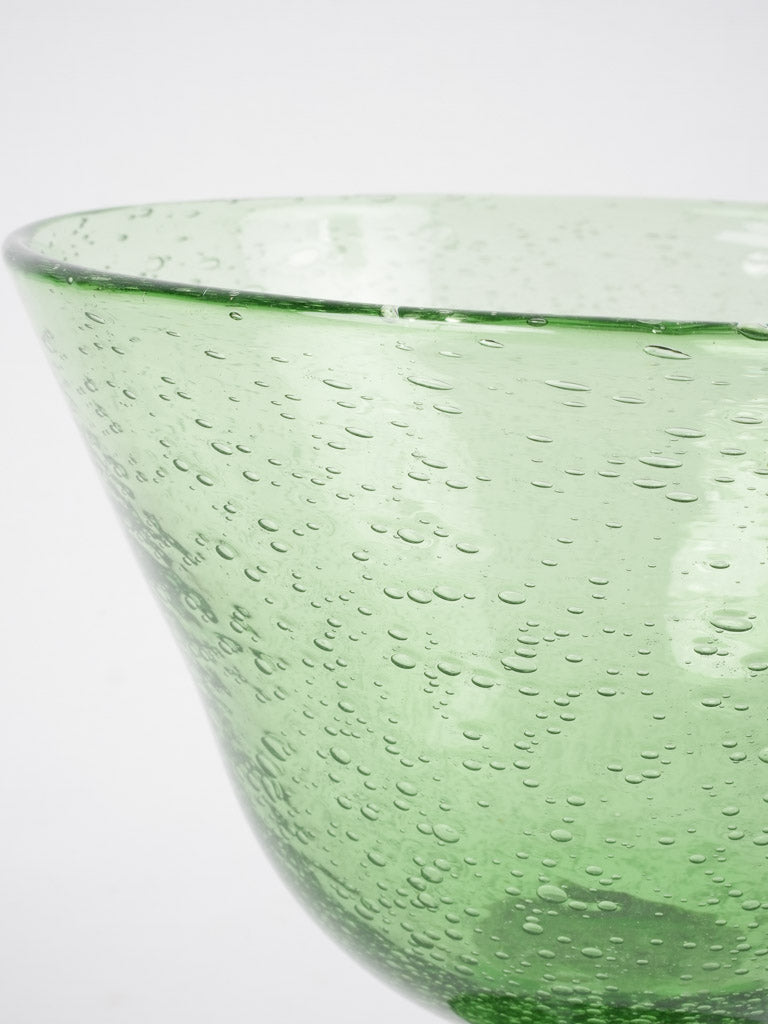 Vintage Biot glass stemmed bowl 11"