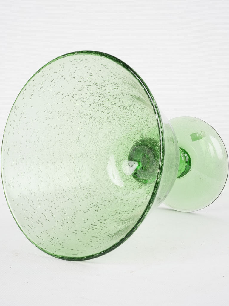 Vintage Biot glass stemmed bowl 11"