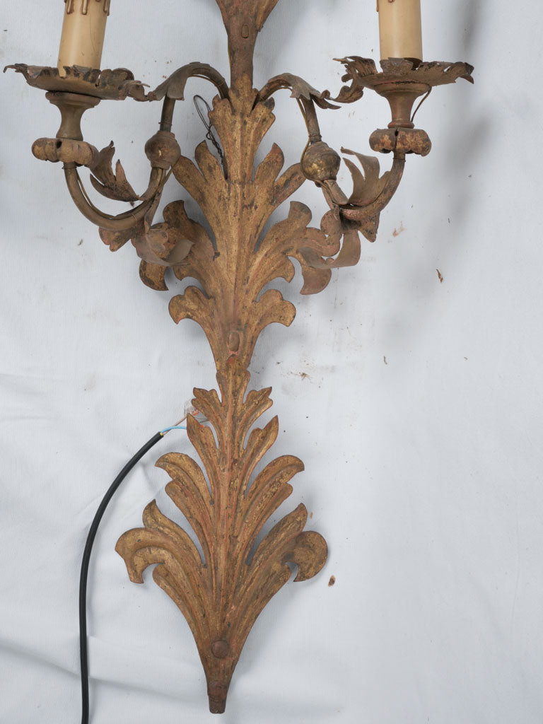 Sprawling Gilded Metal Wall Sconces