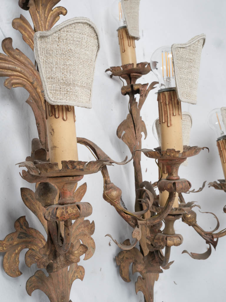 Antique Italian Gilded Wall Fixtures