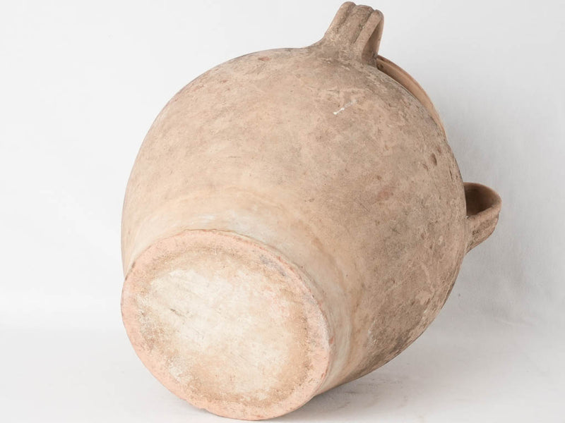 Huge 19th century French olive oil pot -  w/ green - Provence 17¾"