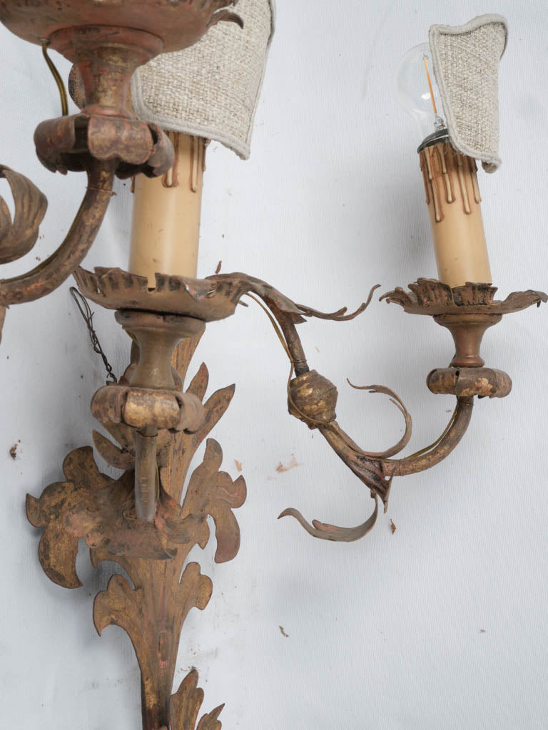 Sizeable, Artisanal Antique Wall Sconces