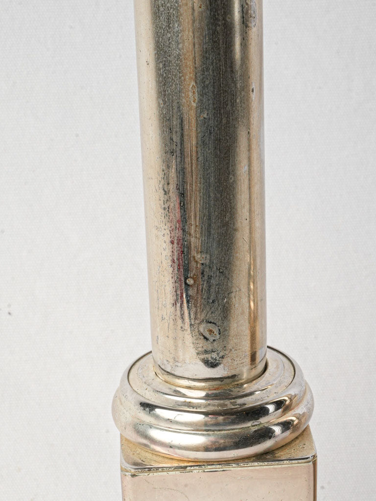 1970s French Silver-Plated Column Candlesticks - 28¾"