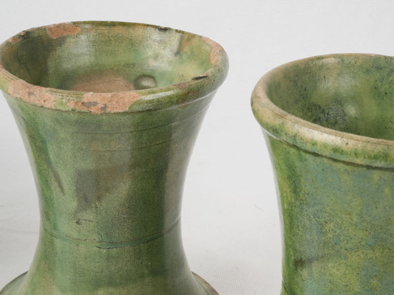 Rustic-style green French pottery