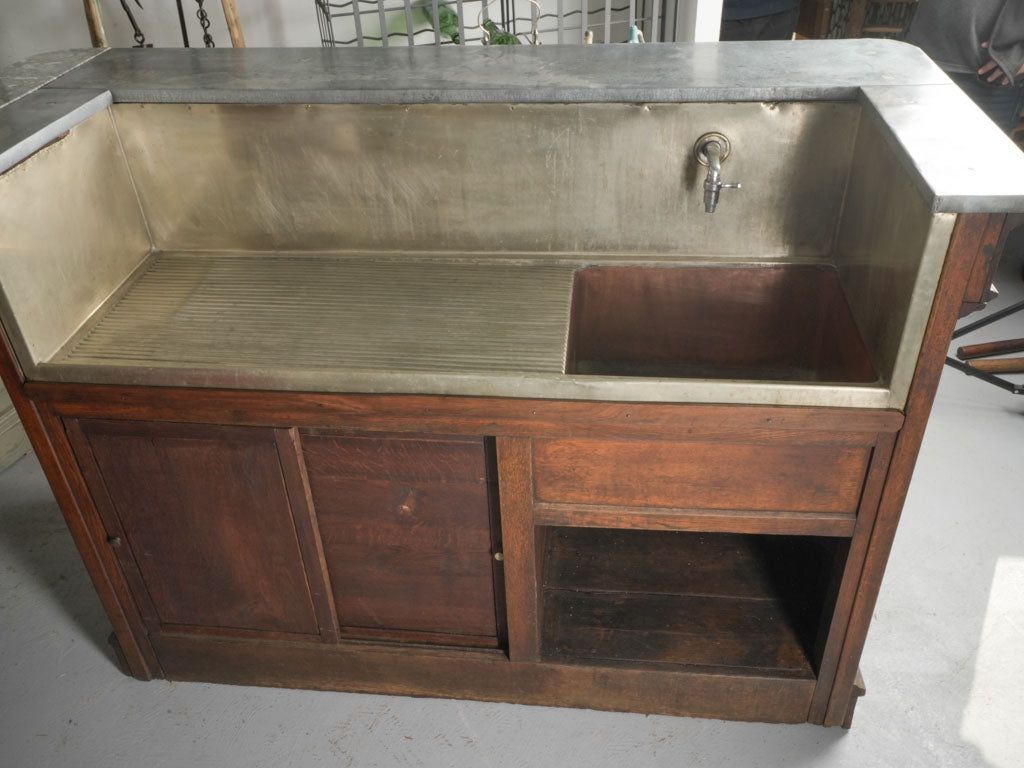Timeworn patina bistro counter