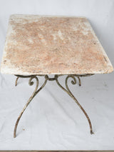 Aged white French garden table