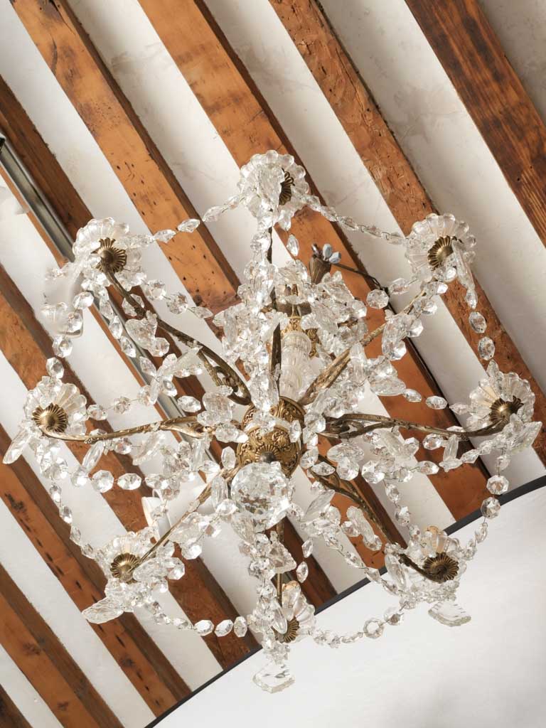 Vintage European re-electrified crystal chandelier