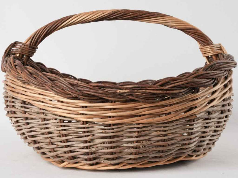 Very large wicker harvest basket 20½"