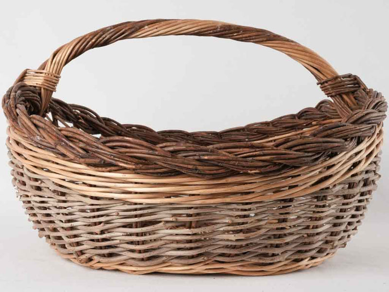 Very large wicker harvest basket 20½"