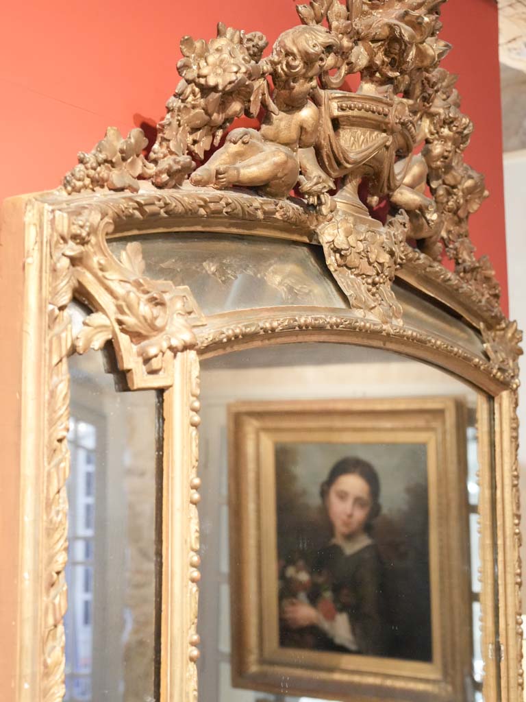Lavish, antique French gilt mirror