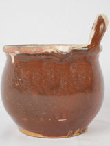 Antique terracotta French milking pot