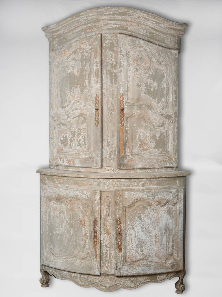 Vintage Provençal oak corner cabinet