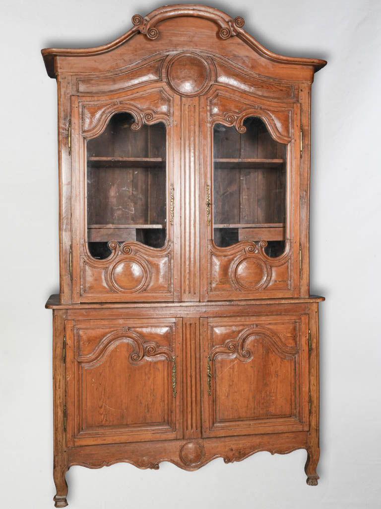 Early 19th-Century Beautiful Provençal Walnut Two-Part Buffet w/ Vitrine - 92½"