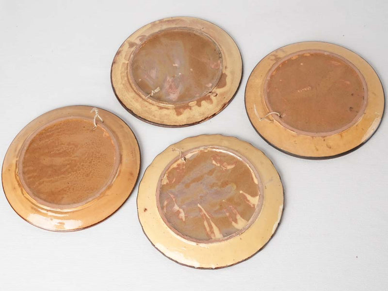Collection of 4 hand painted plates from Provence 8¾"