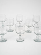 Set of eight antique French wine glasses