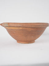 Antique French terracotta mixing bowl w/ spout 14¼"