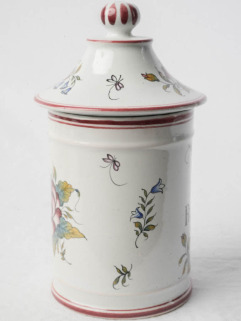 Striped finial French apothecary jar  