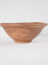 Antique French terracotta mixing bowl w/ spout 14¼"