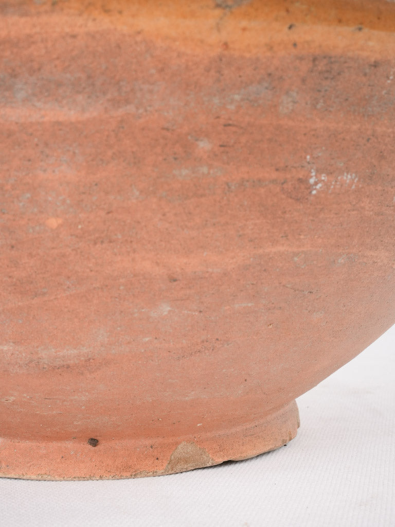 Antique French terracotta mixing bowl w/ spout 14¼"