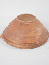 Antique French terracotta mixing bowl w/ spout 14¼"