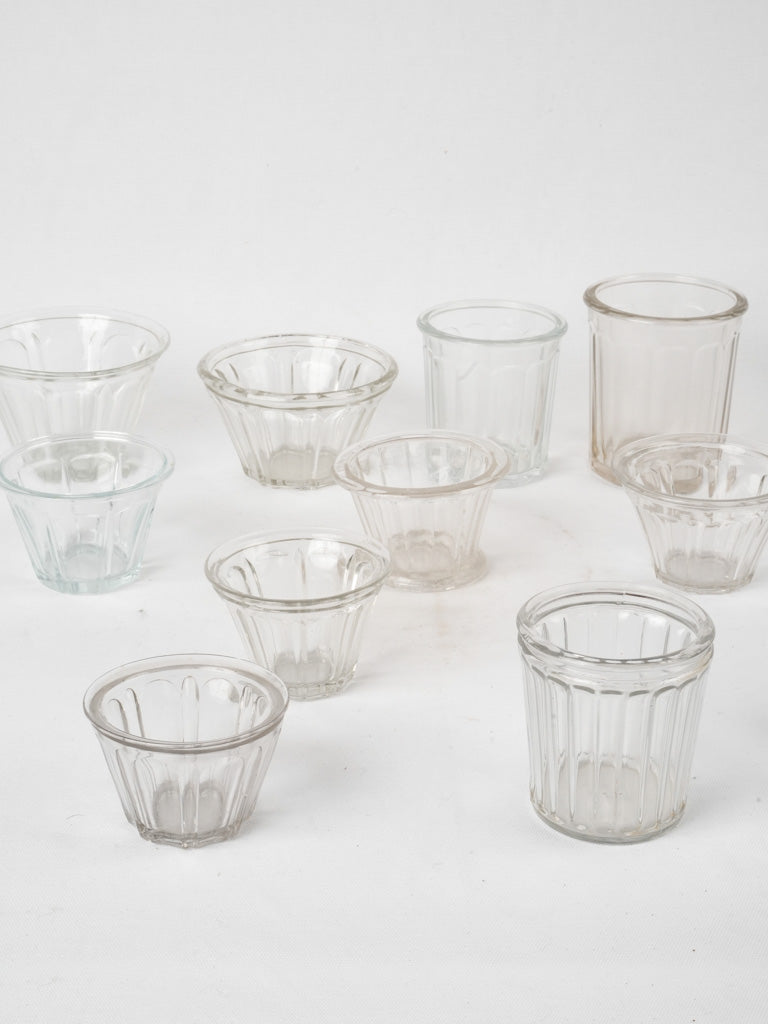 Antique French glassware confiture collection