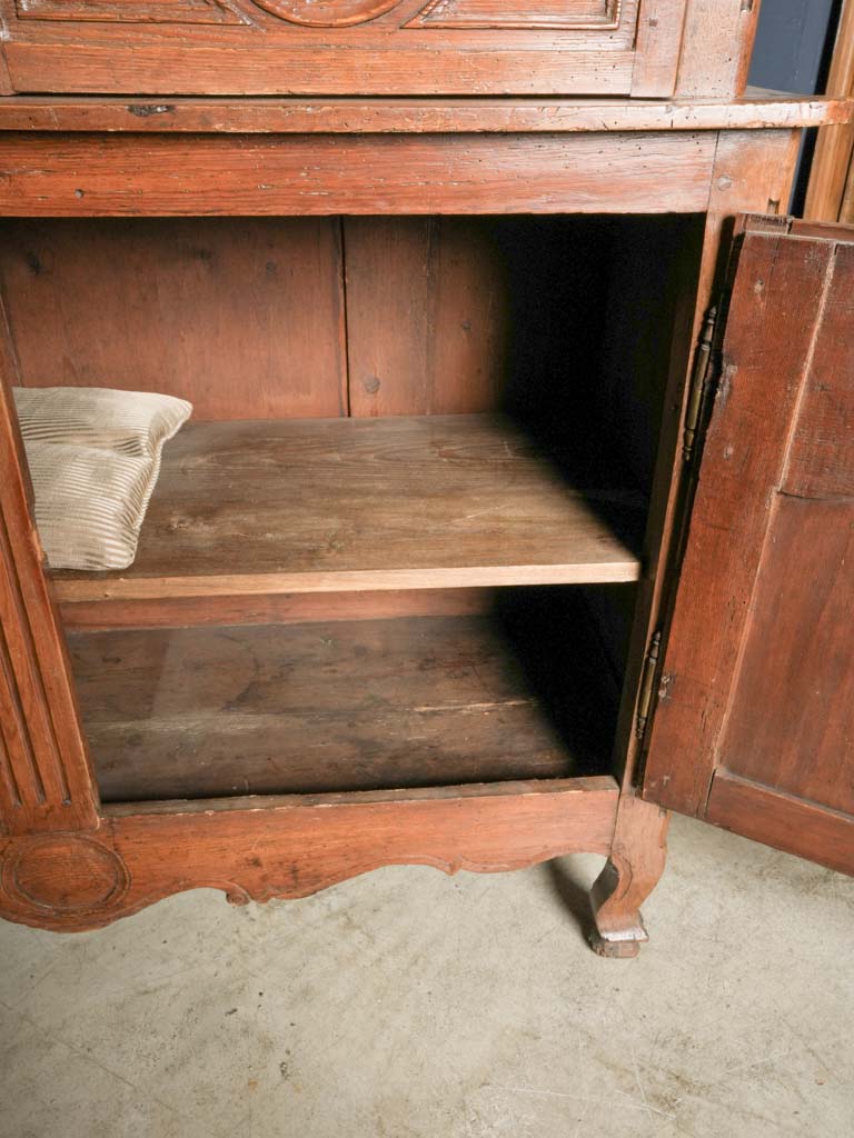 Early 19th-Century Beautiful Provençal Walnut Two-Part Buffet w/ Vitrine - 92½"