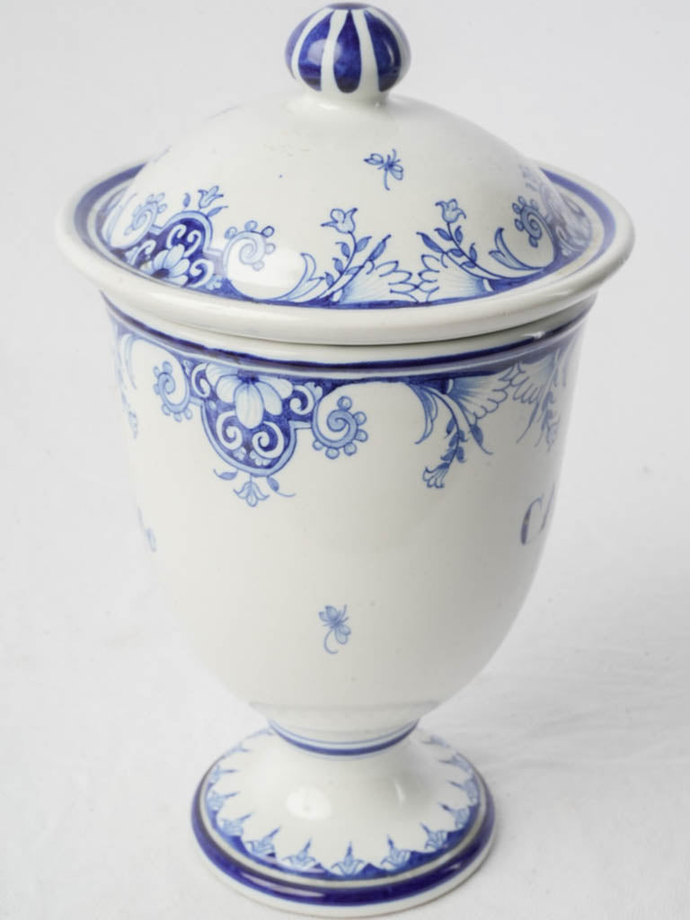 Mid 20th Century French Faience Apothecary Jar - Calendula - 10¼"