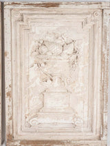 Pair of large salvaged sculptural panels w/ white patina 32¼" x 22½"
