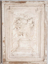 Pair of large salvaged sculptural panels w/ white patina 32¼" x 22½"