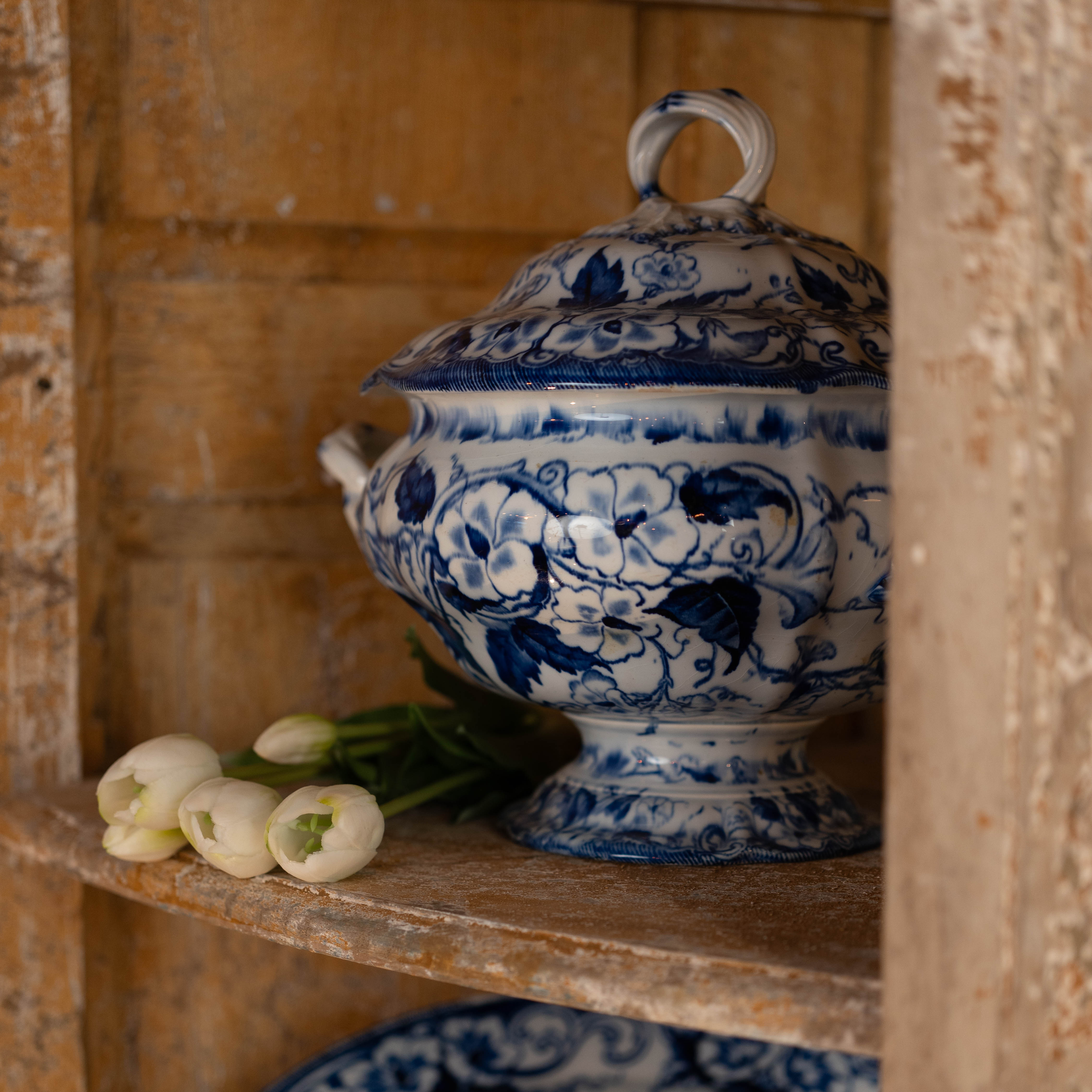 Delicate Blue & White Dinner Serving Set