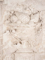 Pair of large salvaged sculptural panels w/ white patina 32¼" x 22½"