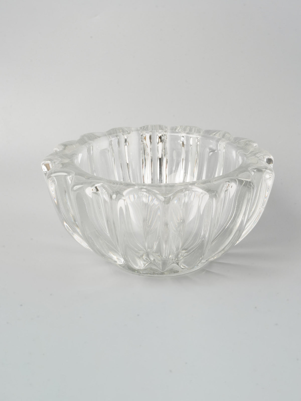 Vintage Ribbed Glass Bowl from Chanteduc