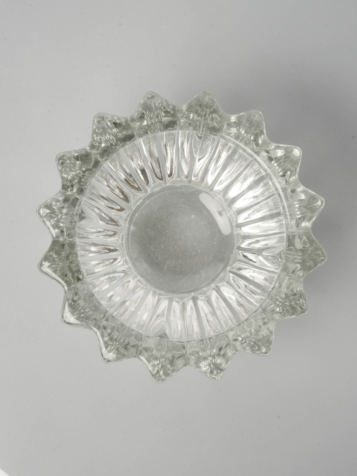Vintage Ribbed Glass Bowl from Chanteduc