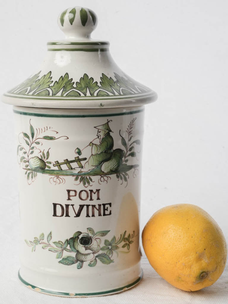 French Decorative Apothecary Jar “Pom Divine” by Léon Warin - 8¾"